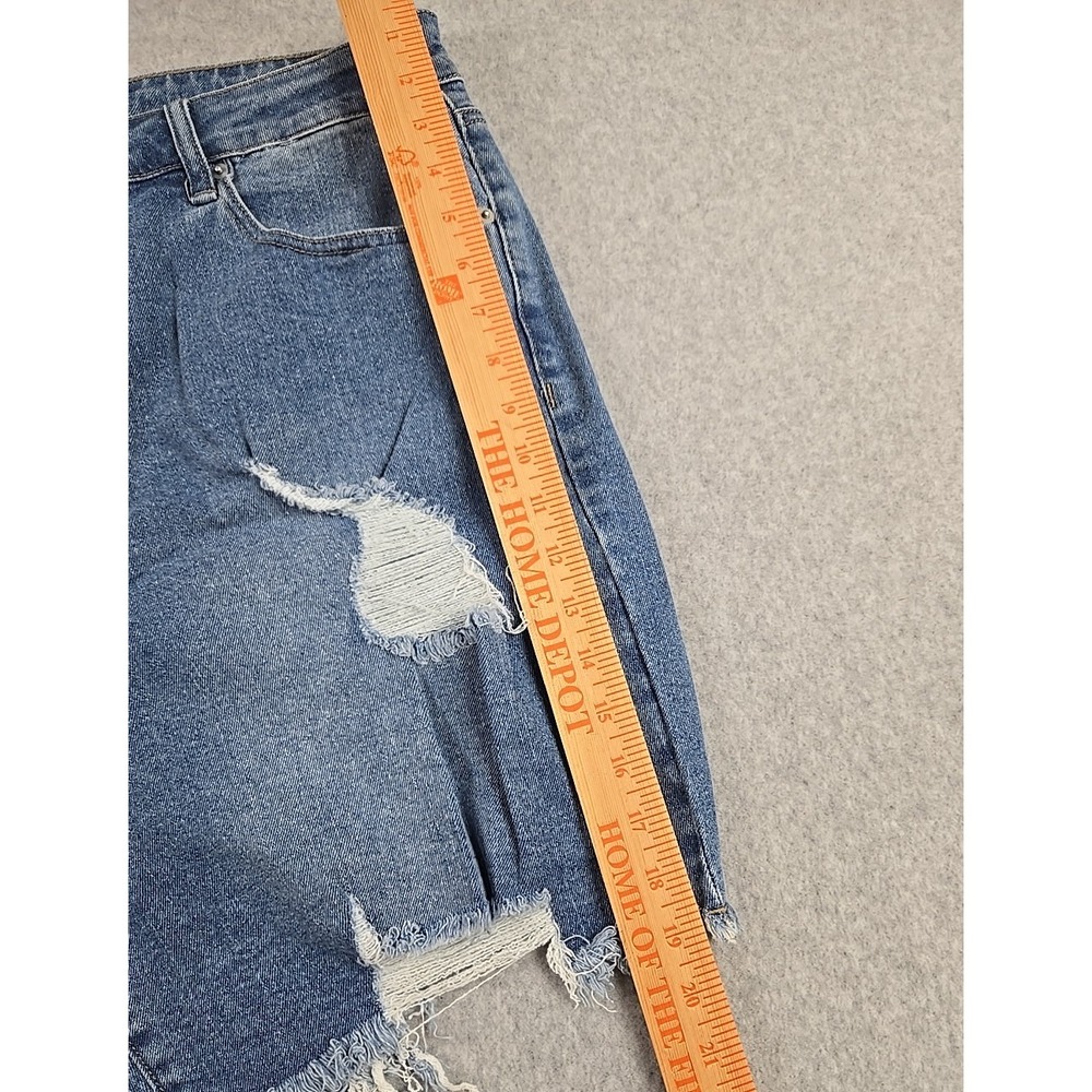 Rue 21 Womens Size 22 Denim High Rise Cut Off Jean Shorts Blue Distressed NWT - Picture 5 of 7